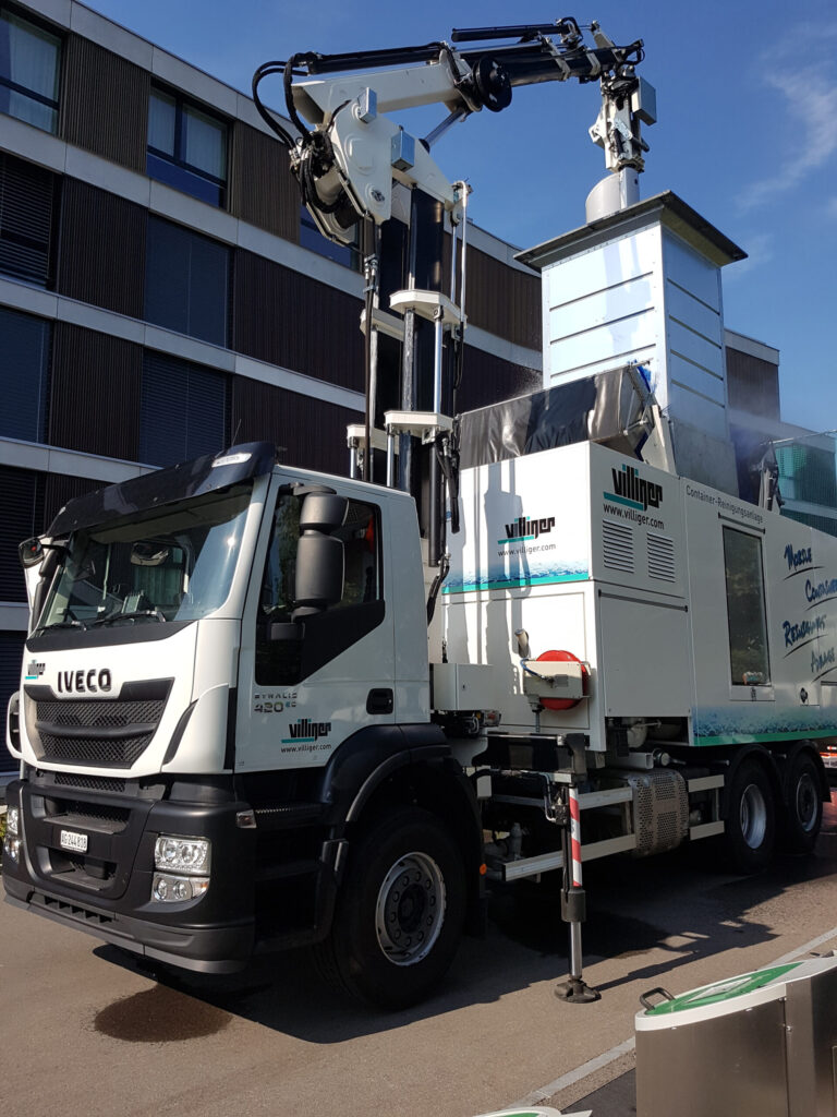 Mobile Reinigungsanlage, Fahrzeugtechnik – Villiger Entsorgungssysteme AG