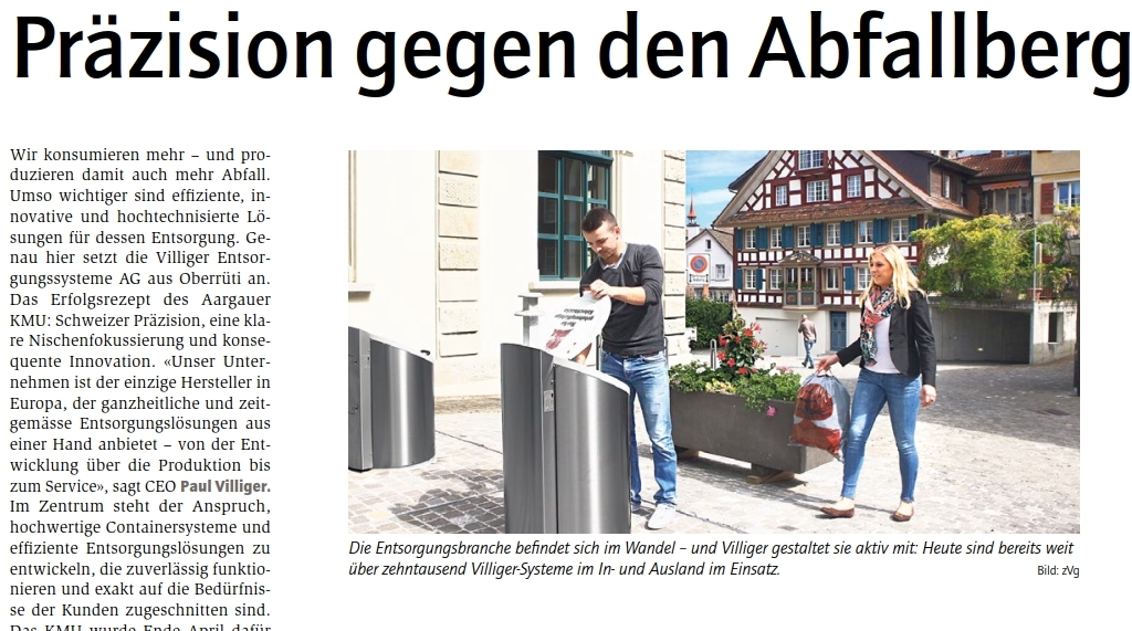 Schweizerische Gewerbezeitung berichtet über Villiger